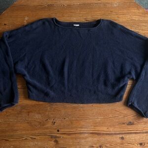 GARAGE Navy Blue Cropped Sweater